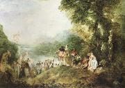 Jean-Antoine Watteau the pilgrimage to cythera France oil painting artist